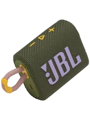 Enceinte JBL GO 3 Puissance de sortie : 4,2 W RMS. Malgré sa petite taille, elle offre un son étonnamment clair et des basses bien plus présentes que sur la version précédente (Go 2).