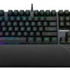 Clavier gaming filaire Azerty  Corsair K55 RGB Pro Rétroéclairage RGB 5 zones : personnalisable via le logiciel Corsair iCUE. Touches macro dédiées : 6 touches programmables, compatibles avec Elgato Stream Deck pour le streaming.
