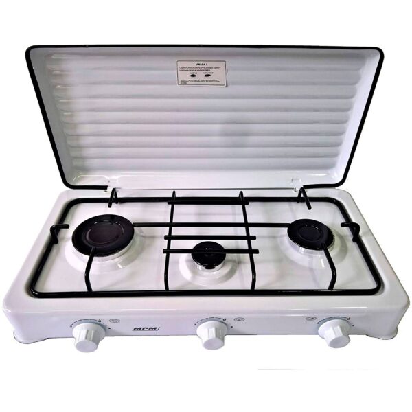 15674256-1505-3756-1 Cuisinière à gaz portable pour le camping, 3 brûleurs