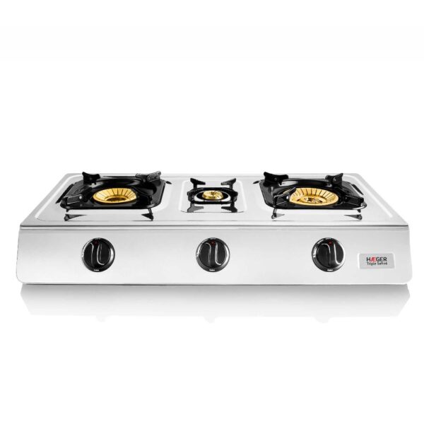 21356206-1505-3756-1 (1) Cuisinière à gaz en acier inoxydable HAEGER Triple Safine - Avec 3 brûleurs