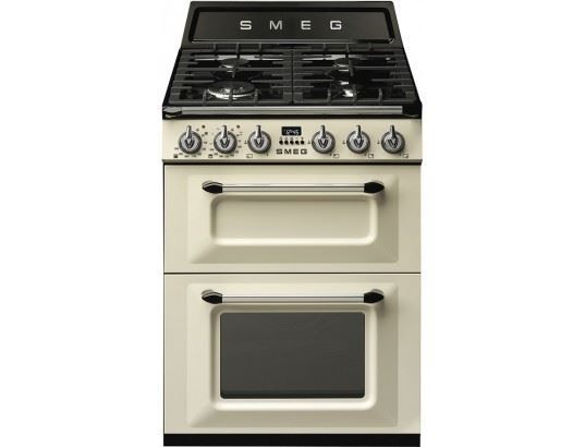 Smeg-Victoria-TR62P-Cuisiniere-four-a-deux-etages-pose-libre-largeur-60-cm-profondeur-60-cm-hauteur-103-5-cm-creme Cuisinières à Gaz en Verre