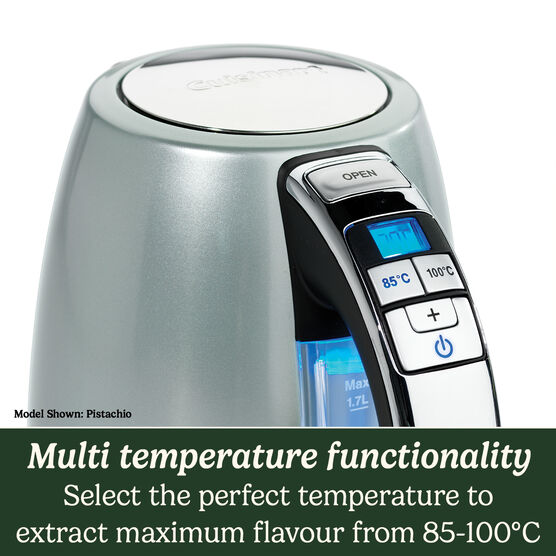 Bouilloire électrique Multi-Températures 70°C - 80°C : Idéal pour le thé vert ou blanc. 90°C : Température optimale pour le café (filtre ou piston) et le thé oolong.