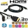 CABLE HDMI 3M 4K2K Norme HDMI compatible : Principalement HDMI 2.0 (bande passante de 18 Gbps), essentielle pour transmettre un flux 4K à 60 images par seconde (Hz).