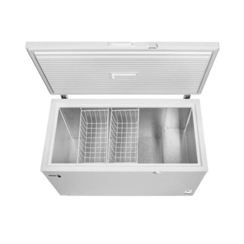 Congélateur coffre 137cm 400l Fagor FCC400EE Dimensions nettes : 136,5 cm de longueur (arrondi à 137 cm), 73 cm de profondeur et 83,5 cm de hauteur.