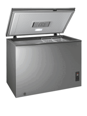 Congélateur coffre 450L  GR K45DSLBC Fonctionnement sans stabilisateur : Son compresseur intègre la protection Stabilizer Free Plus. Il encaisse en toute sécurité les fortes fluctuations de tension électrique sur une plage très large allant de 135 V à 290 V