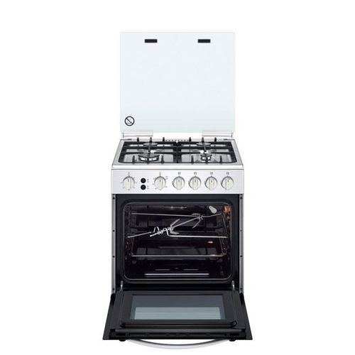 CUISINIERE A GAZ 4 FEUX  60 CM Sécurité totale 1 brûleur Rapide (grand) pour bouillir l'eau ou saisir les viandes. 2 brûleurs Semi-rapides (moyens) pour les cuissons quotidiennes. 1 brûleur Auxiliaire (petit) pour mijoter ou les petites casseroles