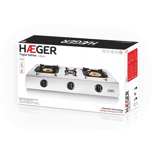 Cuisinière à gaz en acier inoxydable HAEGER Triple Safine - Avec 3 brûleurs