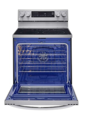 Cuisinière électrique Double Four 30 Four supérieur (Petit format) : Environ 70 à 85 litres. Idéal pour les cuissons rapides du quotidien (pizzas, gratins, tartes), il chauffe très vite et consomme moins d'énergie.
