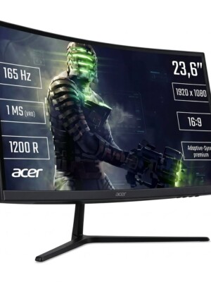 ECRAN ACER NITRO EI242QRPbiipx ECRAN PC 24 Taux de rafraîchissement : 165 Hz Temps de réponse : 1 ms (VRB), ce qui élimine les effets de flou cinétique et de rémanence lors des mouvements rapides.