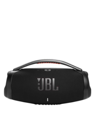 Enceinte JBL BOOMBOX 3 En mode secteur (branchée) : 1x 80W (subwoofer) + 2x 40W (médiums) + 2x 10W (tweeters) = Total 180W RMS. En mode batterie : La puissance est légèrement réduite pour préserver l'autonomie (environ 136W RMS).