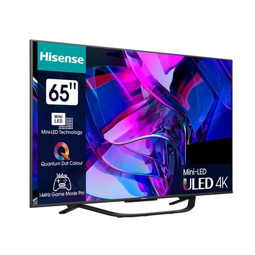 Hisense QLED 65A7GQ 65 4K Ultra HD Résolution et Qualité : Définition 4K Ultra HD (3840 x 2160 pixels) avec traitement d'image adaptatif et mise à l'échelle automatique des flux de basse résolution (4K Upscaling).