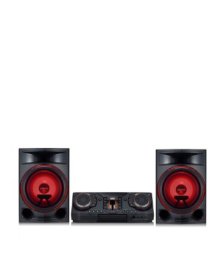 Home cinéma LG-xboom 2350W Puissance Audio : Sortie totale de 2350 Watts RMS, offrant des basses percutantes grâce à des woofers robustes et une amplification haute performance.