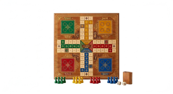 JEU DE LUDO  GEANT Inclusivité : La taille des pièces facilite la manipulation pour les jeunes enfants et les seniors. Activité Physique : Jouer sur un tapis de 3x3 mètres demande aux participants de se déplacer physiquement sur le "plateau".