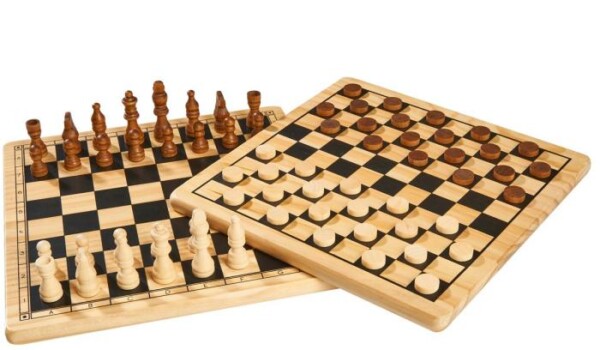 Jeu d`échecs et de dames Le plateau : En version internationale (la plus courante en France), il utilise un damier de 100 cases (10x10). Les joueurs n'utilisent que les cases foncées.
