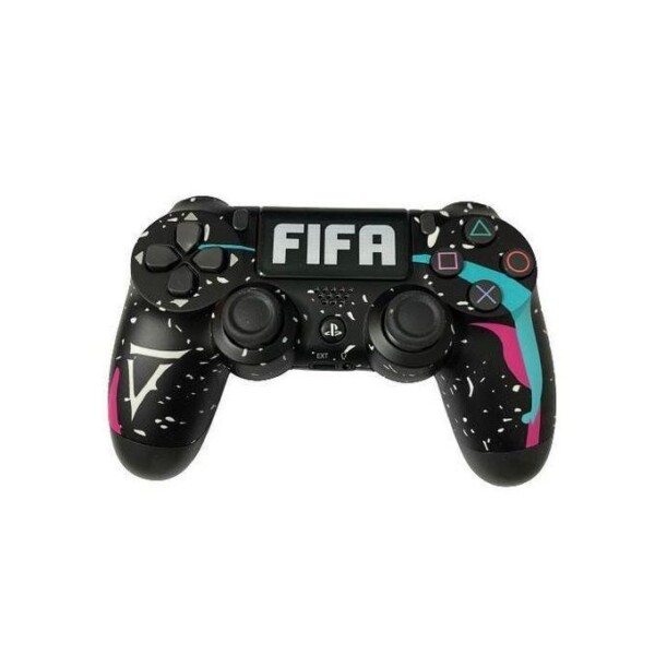 Manette personnalise PS4 Coques personnalisées : Remplacement de la face avant et arrière par des plastiques aux finitions variées : mates, brillantes, chromées, ou arborant des motifs (manga, camouflage, éclats de peinture).