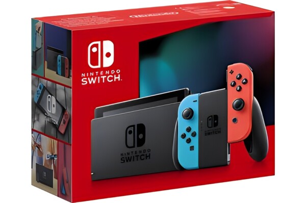 Nintendo Switch Bleu et Rouge Écran OLED 7 pouces : couleurs intenses et contrastes élevés pour une meilleure immersion. Joy-Con Bleu et Rouge : manettes détachables qui peuvent être utilisées ensemble ou séparément.
