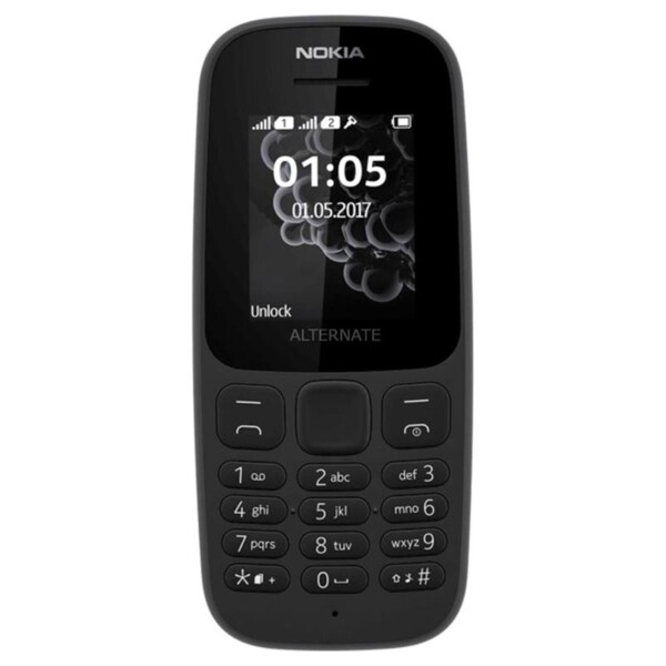 Nokia 105 Noir Écran  Petit écran couleur compact de 1,77 à 1,8 pouce (résolution QQVGA), lisible et simple. Autonomie record : Batterie amovible de 1000 mAh