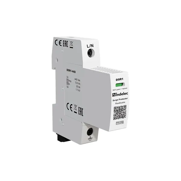 Parafoudre Type 1 + 2 DSR1 275 C2 Parfaitement calibré pour les réseaux électriques d'Afrique de l'Ouest (standards 220V–230V) afin de tolérer de légères fluctuations sans déclenchement intempestif.