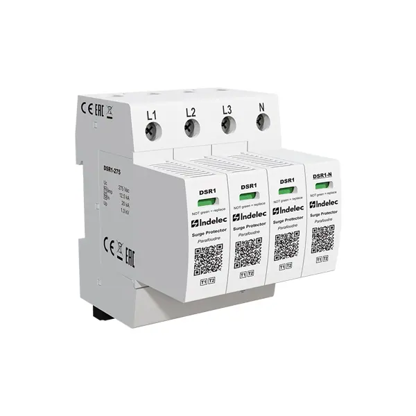 Parafoudre Type 1 + 2 DSR1 275 C2 Parfaitement calibré pour les réseaux électriques d'Afrique de l'Ouest (standards 220V–230V) afin de tolérer de légères fluctuations sans déclenchement intempestif.