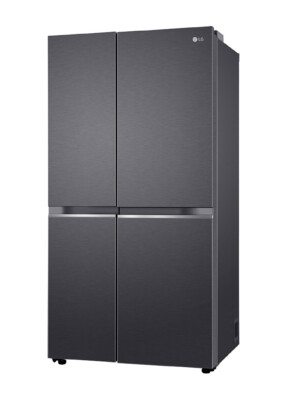 Réfrigérateur Side-by-Side LG 650L Technologie Smart Inverter / Linear Compressor : Ajuste la puissance du moteur selon le niveau de remplissage. Cela permet d'économiser jusqu'à 32 % d'énergie et offre un fonctionnement ultra-silencieux. Total No Frost : Refroidissement par air ventilé qui supprime toute formation de givre ou de glace, facilitant l'entretien.