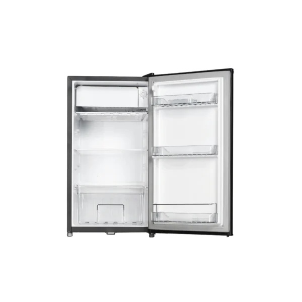 Roch rfr 120s i frigo bar Capacité : 90 litres (volume net), idéal pour conserver des boissons et des aliments essentiels. Configuration : Une seule porte avec un petit compartiment congélateur interne (chiller) pour les glaçons. Dimensions : Environ 83 cm de hauteur, 45 cm de largeur et 49 cm de profondeur.