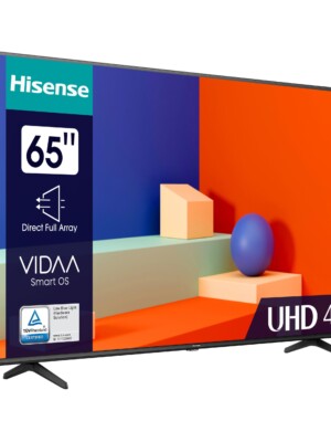 TV HISENSE SMART TV UHD 4K 65'' 65A6K Affichage et Fluidité : Écran LCD mat à rétroéclairage Direct LED avec une résolution 4K Ultra HD (3840 x 2160 pixels).