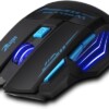 ZELOTES-SOURIS Design Ergonomique : Forme profilée pour les droitiers avec un repose-pouce élargi pour réduire la fatigue de la main. Rétroéclairage LED dynamique