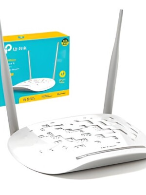 ROUTEUR ADSL2+ WiFi TP-LINK TD-W8961N Vitesse Jusqu'à 300 Mbps sur la bande 2,4 GHz. Norme : Wi-Fi N (802.11n), idéal pour le streaming HD, le jeu en ligne et la navigation fluide. Antennes : Équipé de 2 antennes fixes de 5 dBi, offrant une couverture stable pour une maison de taille moyenne. 