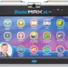 VTech Storio Max Mémoire interne de 8 GB à 32 GB , extensible par carte MicroSD. Elle intègre une batterie rechargeable.