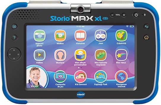 VTech Storio Max Mémoire interne de 8 GB à 32 GB , extensible par carte MicroSD. Elle intègre une batterie rechargeable.
