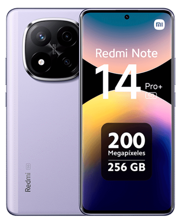 REDMI Note 14 PRO+ 8 GB/256 GB, 12 GB/256 GB Batterie 5110 mAh, HyperCharge 120 W (adaptateur non inclus).