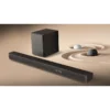 Barre de son Hisense AX3100 3.1 Puissance totale : 280 W Configuration : 3.1 canaux – 5 haut-parleurs (barre + caisson sans fil 6,5”)