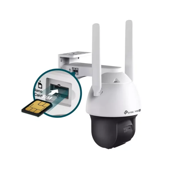camera TP-Link VIGI C540‑4G  Le contenu standard inclut la caméra elle‑même, un adaptateur secteur