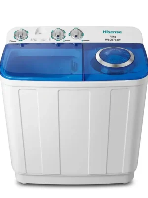 HISENSE WSQB 753 Type de machine : Semi-automatique, TwinTub (double cuve) Capacité de lavage : 7–7,5 kg