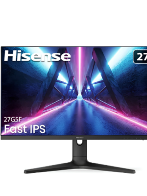 Moniteur Hisense 27G5F-SE(0002) Gaming monitor Display Port (DP) DP 1,2 x 1, taux de rafraîchissement jusqu'à 165 Hz ▪️HDMI HDMI 2.0 x 2, taux de rafraîchissement jusqu'à 144 Hz ▪️Sortie audio 1, 3,5 mm
