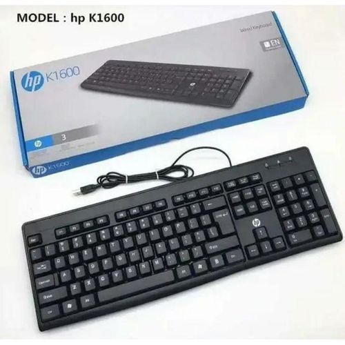 Clavier Filaire HP K1600 AZERTY | Dimensions  440 × 150 × 27 mm | Poids  500 g. | Touches réactives