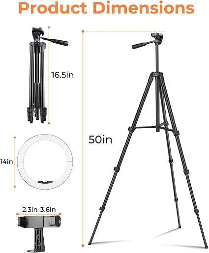 Ring Light | Alimentation USB  | Intensité lumineuse réglable | Améliore la qualité des photos et vidéos.