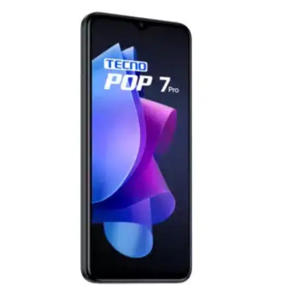 Tecno POP 7 Pro | RAM 3 GB | Stockage 64 GB | Batterie  5 000 mAh, charge filaire 10 W via USB Type‑C. | Système Android 12 avec HIOS 12.